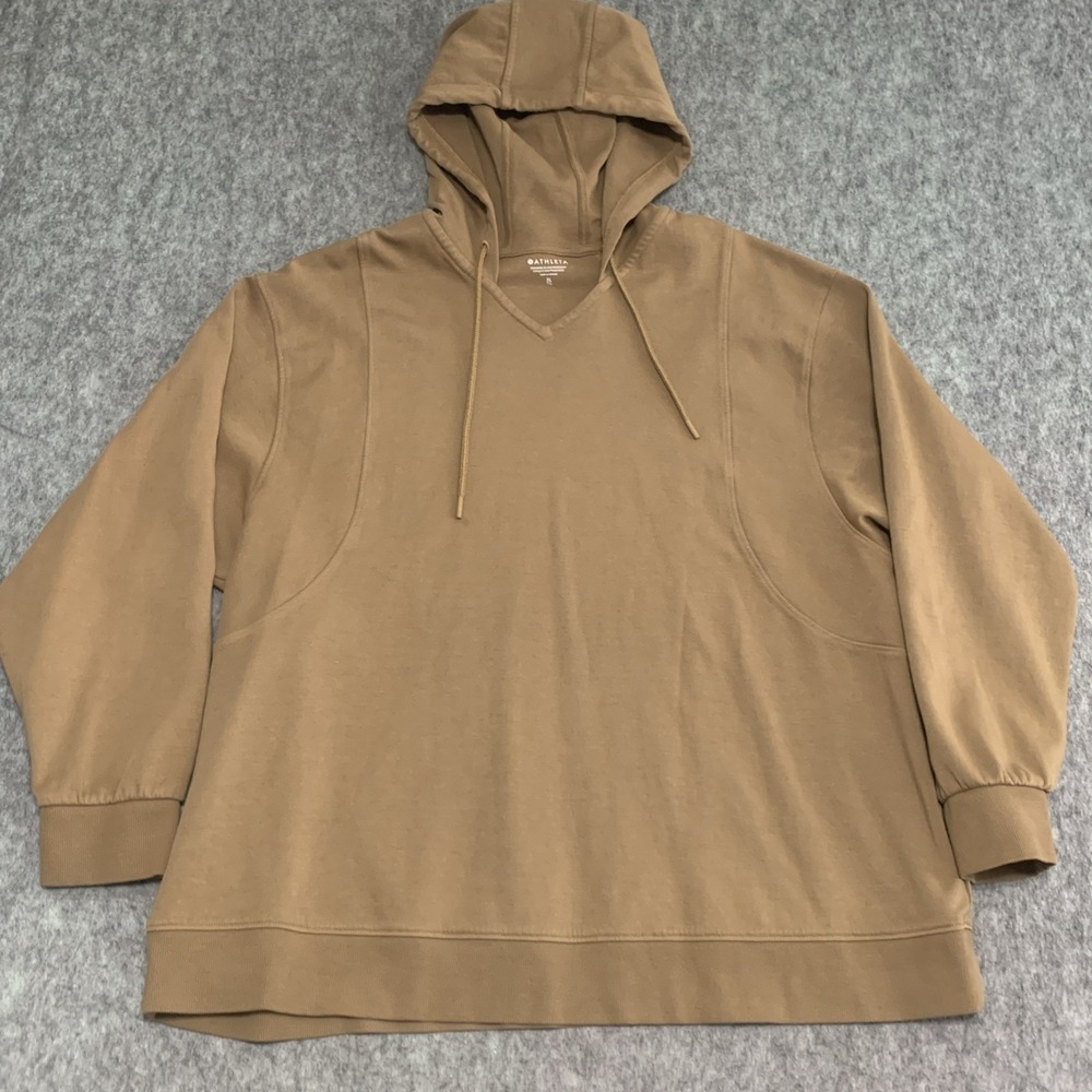 Athleta Sundown Hoodie Sweatshirt Sweater Brown Long Sleeve Cotton Blend Size XL